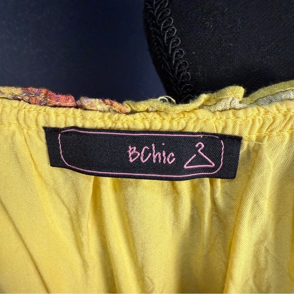 BChic Yellow Spaghetti Strap Floral Sundress, Size Large - Picture 7 of 10